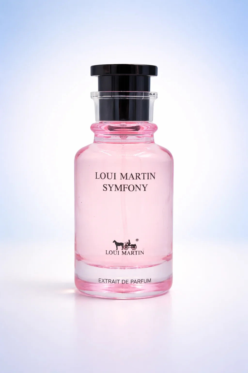 Flacon de parfum rose Loui Martin Symfony extrait de parfum au design élégant